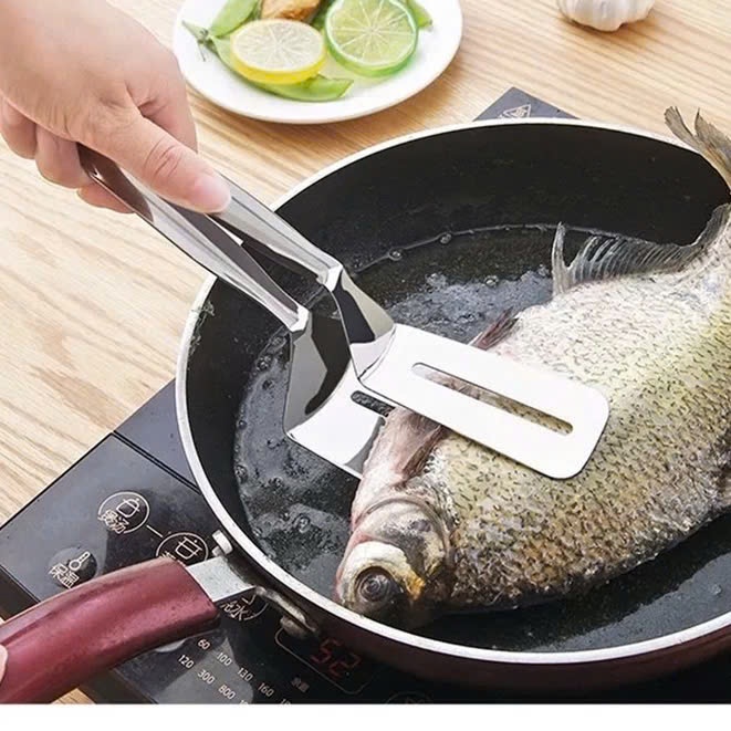 Dụng Cụ Kẹp Và Lật Thịt Cá Chiên Rán Đa Năng,Kẹp Lật Thức Ăn Inox 304 Bền Đẹp - KẸP GẮP ĐỒ CHIÊN NÓNG CAO CẤP