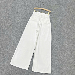 Quần Jean Bigsize Nữ Ống Rộng Xòe Nhẹ Cạp Cao Đi Viền Cá Tính Dễ Phối Đồ Chubby Q548