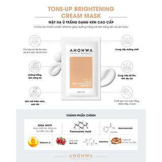 (Hàng Công TY) Mặt Nạ Ủ Trắng AHOHWA Tone-Up Brightening Cream Mask Trắng Da Mẫu Thử Duduhouse