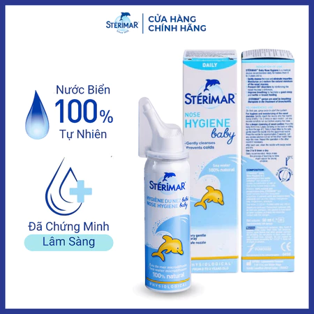 Xịt Mũi Cá Heo Vàng Sterimar Nose Hygiene Baby 50ml (Cho bé 0 tháng - 3 tuổi)