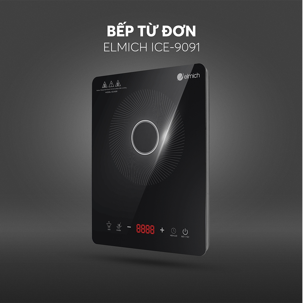 Bếp Từ Đơn Elmich ICE-9091 | Công Suất 2100W, Điều Khiển Cảm Ứng, Bếp Điện Từ Elmich Chính Hãng
