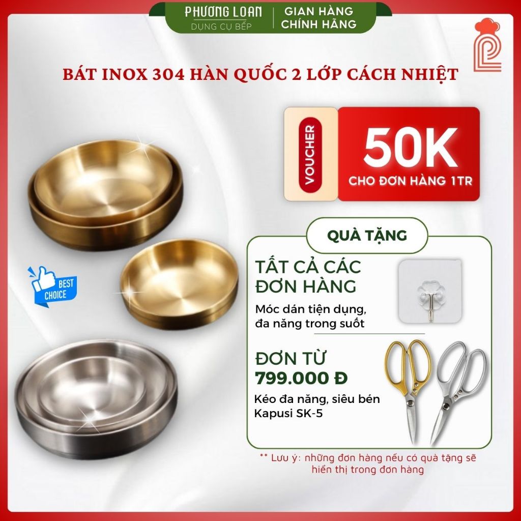 Bát inox 304 Hàn Quốc 2 lớp cách nhiệt 19-23cm bát ăn cơm bát tô, tô ...