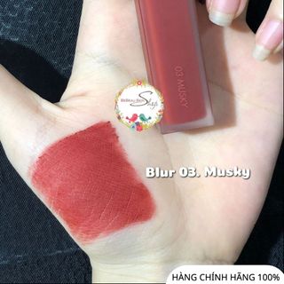 Son Kem Lì Romand Blur Fudge Tint Lên Màu Chuẩn Mịn Môi 03 Musky Cam đỏ gạch 04 Radwood Đỏ nâu