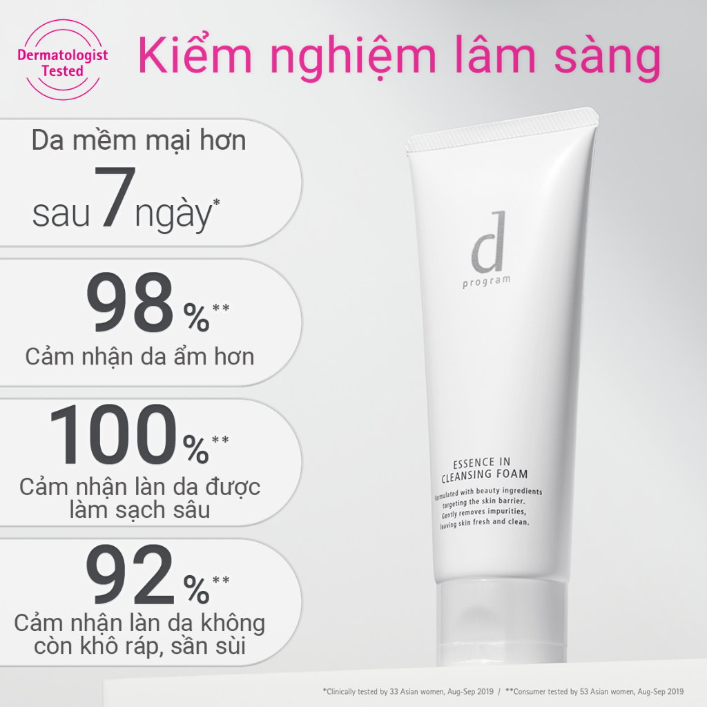 Ảnh [HANNAH OLALA] Sữa rửa mặt tạo bọt dưỡng da Essence Cleansing Foam d program 120g 2