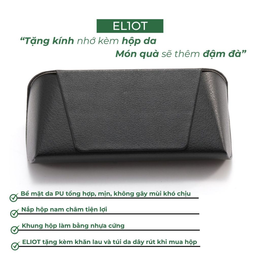 Hộp da nắp nam châm ELIOT hỗ trợ bảo quản mắt kính kích thước lớn thời trang tinh tế