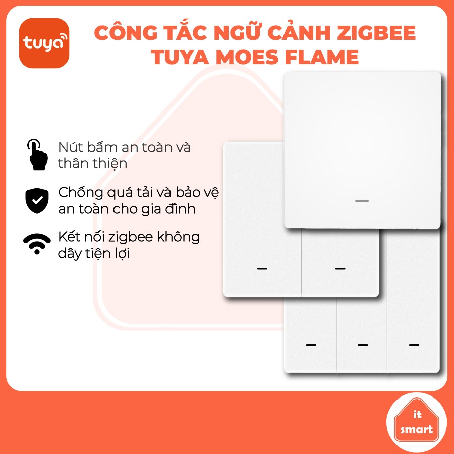 Công tắc ngữ cảnh Zigbee Tuya MOES Flame