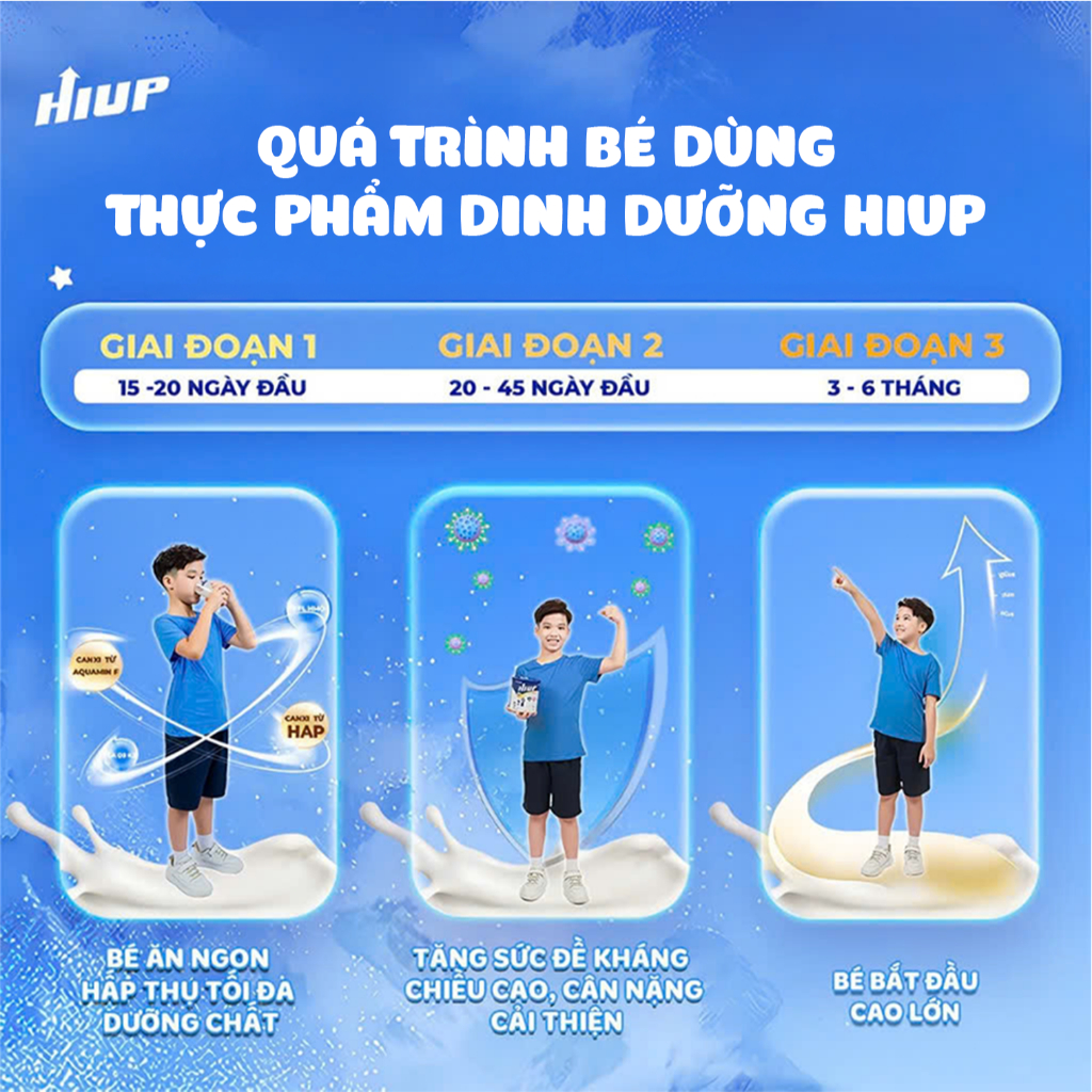 Ảnh Thực Phẩm Dinh Dưỡng Hiup Tăng Chiều Cao - COMBO 4 TẶNG 2, Tăng Cân Cho Trẻ 2-15 Tuổi Nguyên Liệu Hoa Kỳ 4