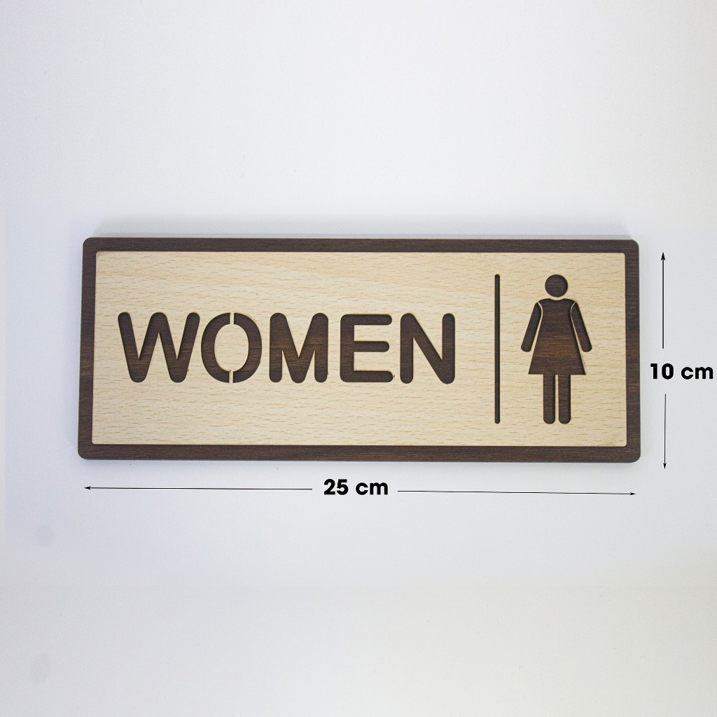 Ảnh Bảng Gỗ Trang Trí Chỉ Dẫn Toilet Phong Cách Vintage FIVO Đa Dạng Nhiều Kiểu Dáng 3