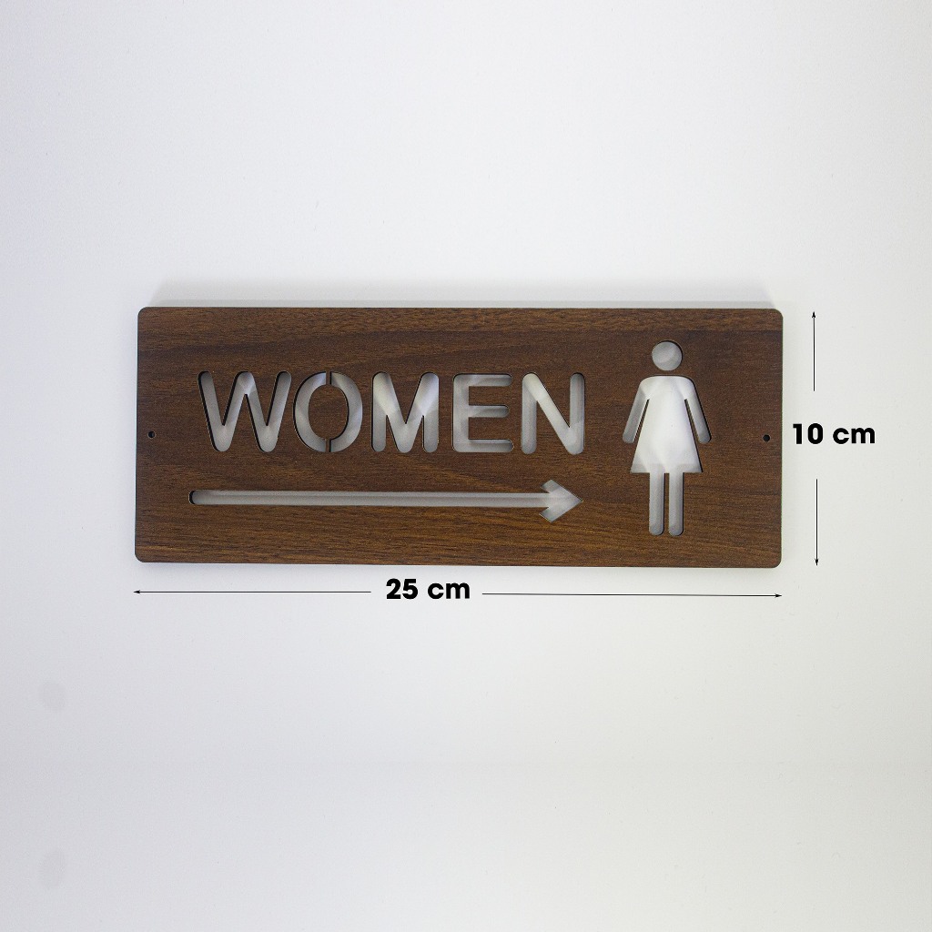Ảnh Bảng Gỗ Trang Trí Chỉ Dẫn Toilet Phong Cách Vintage FIVO Đa Dạng Nhiều Kiểu Dáng 2