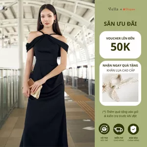 Vella Fashion đầm dự tiệc bèo vai dây tết xếp ly sườn VD24132 - DIANA dress
