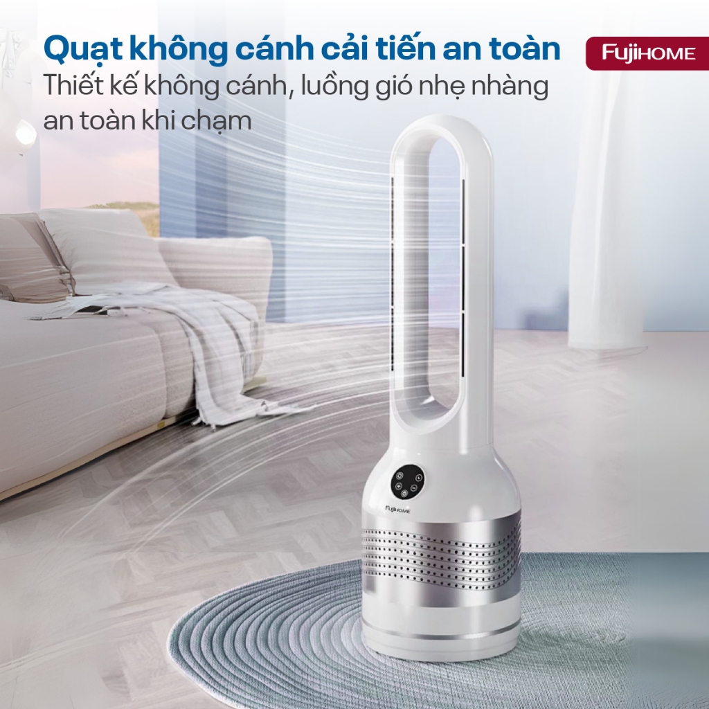 Quạt không cánh kết nối Wifi nhập khẩu FUJIHOME BF22-HEPA,  Quạt lọc không khí khử khuẩn HEPA Anion UV