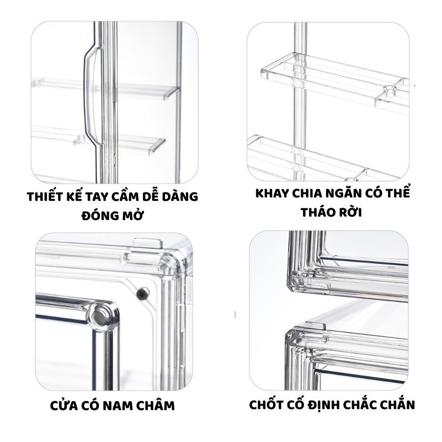 Hộp Trưng Bày Lưu Trữ Mô Hình ENODA HOME, Hộp Mica Trong Suốt Bảo Quản Đồ Chơi HTS026
