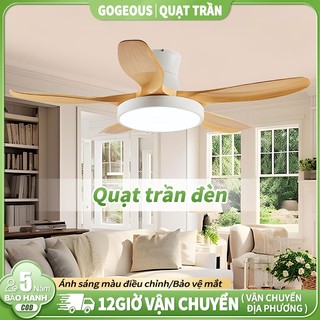 【COD】Quạt trần phòng khách Gogeou đèn quạt 5 cánh trần phòng khách 52inch cổ ngắn đèn quạt trần
