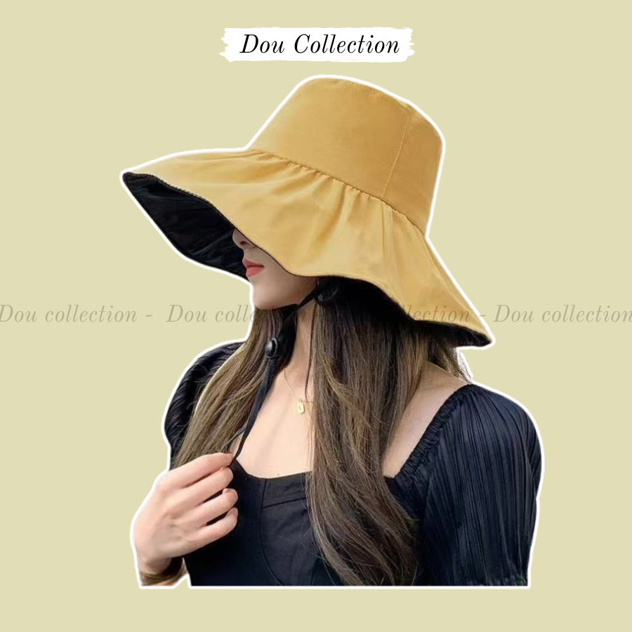 Mũ Lưỡi Trai, Nón Cói, Nón Bucket Chống Nắng Unisex Tone Vàng Dễ Thương Phong Cách Hàn Quốc Thời Trang Hè - Mã THM02
