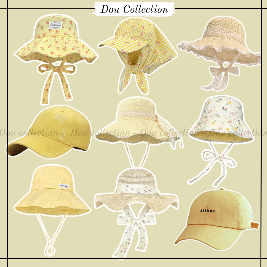 Mũ Lưỡi Trai, Nón Cói, Nón Bucket Chống Nắng Unisex Tone Vàng Dễ Thương Phong Cách Hàn Quốc Thời Trang Hè - Mã THM02