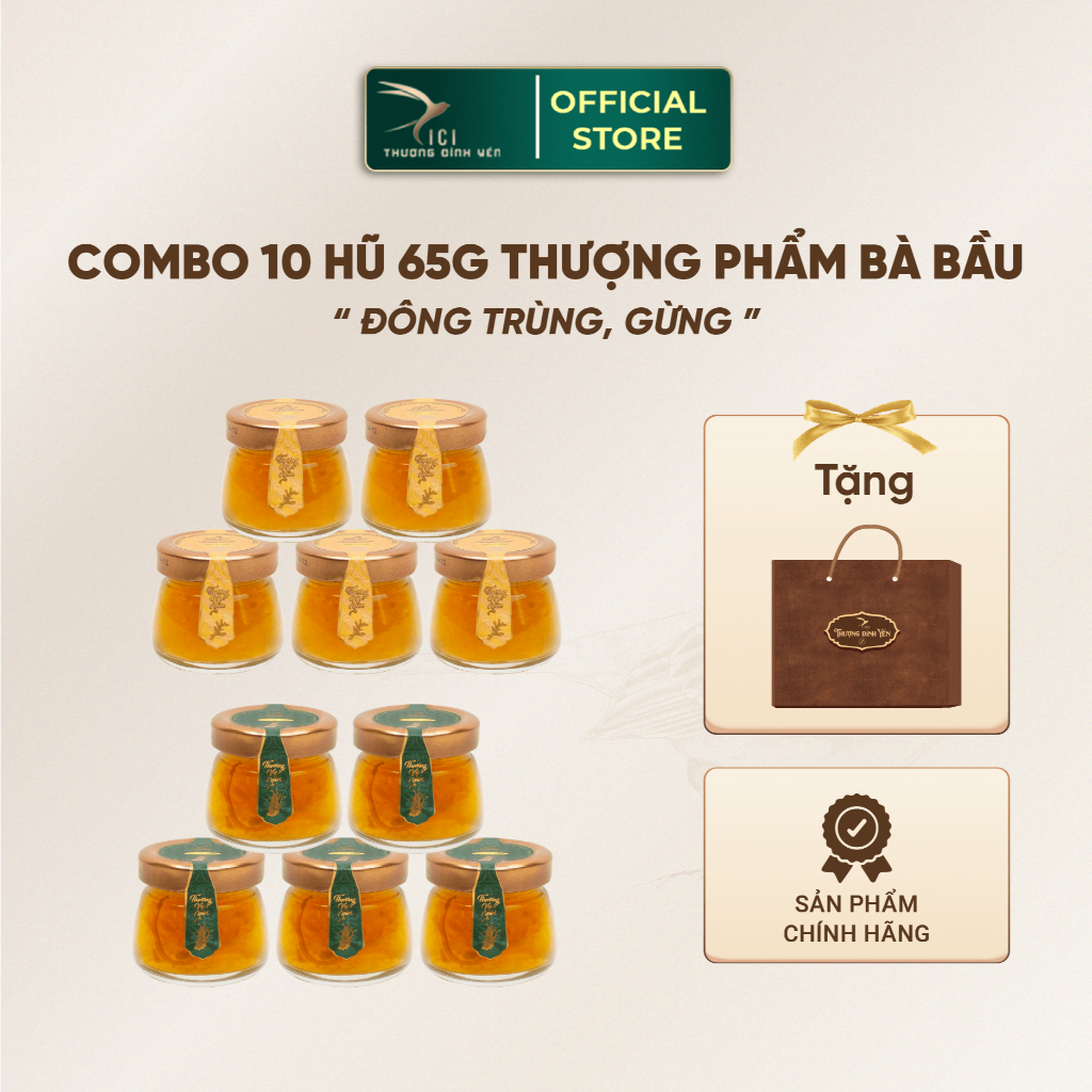 Ảnh Combo 10 Hũ Yến Chưng Thượng Phẩm 10G Yến Sẵn Không Kèm Hộp 6 Vị Cici Thượng Đỉnh Yến 65G Yến Gia Đình 3