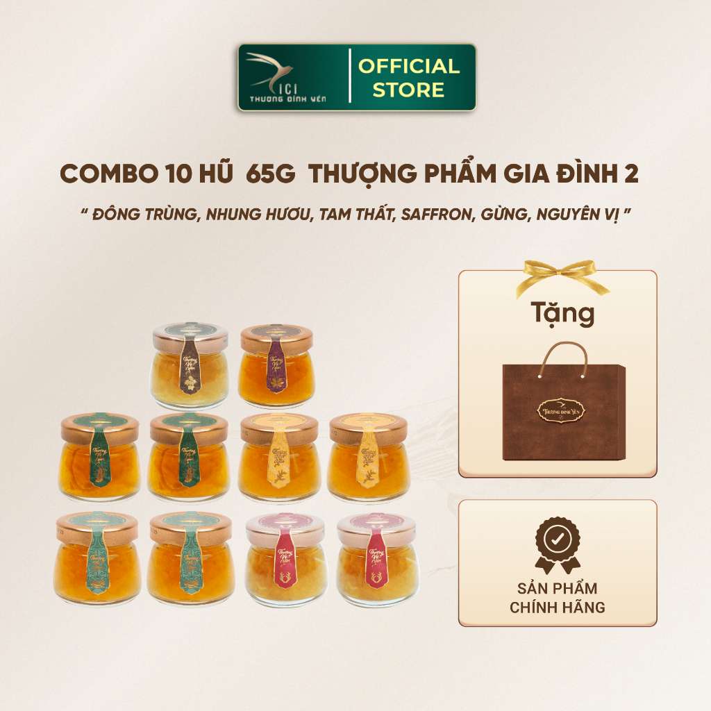 Ảnh Combo 10 Hũ Yến Chưng Thượng Phẩm 10G Yến Sẵn Không Kèm Hộp 6 Vị Cici Thượng Đỉnh Yến 65G Yến Gia Đình 2