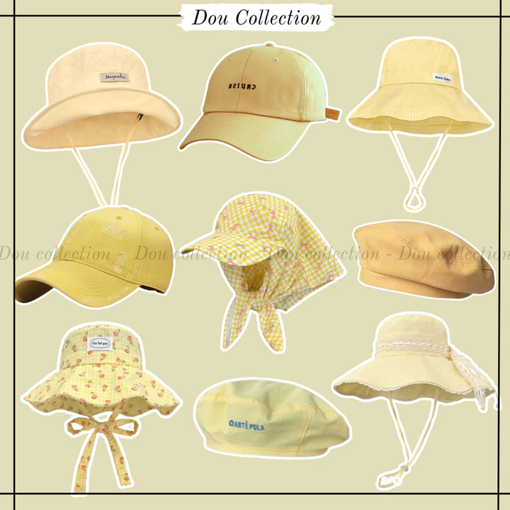 Mũ Lưỡi Trai Unisex, Nón Bucket, Mũ Nồi Chống Nắng Tone Vàng Dễ Thương Phong Cách Hàn Quốc Thời Trang Hè - Mã THM03