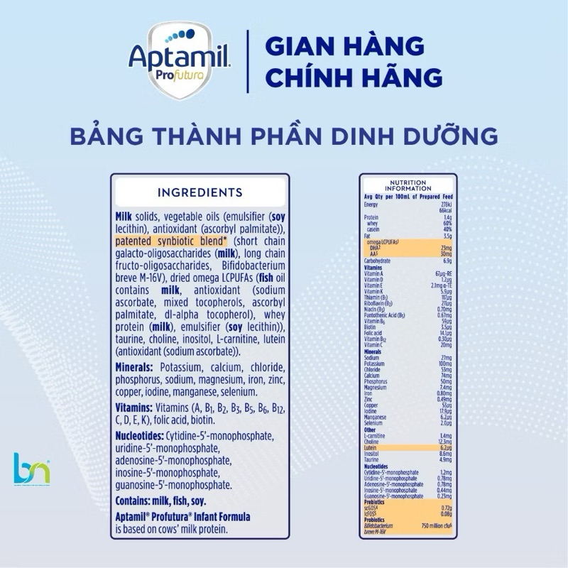 {Hot} Sữa Bột Aptamil Profutura Úc số 1,2,3,4 hộp 900g tiêu hoá khoẻ mạnh phát triển toàn diện cho bé