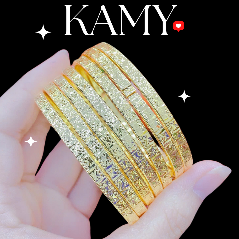 Bộ Ximen 7 Chiếc Hoa Văn Chạm Khắc – Phong Cách Trẻ Trung, Sang Trọng Trang sức KAMY