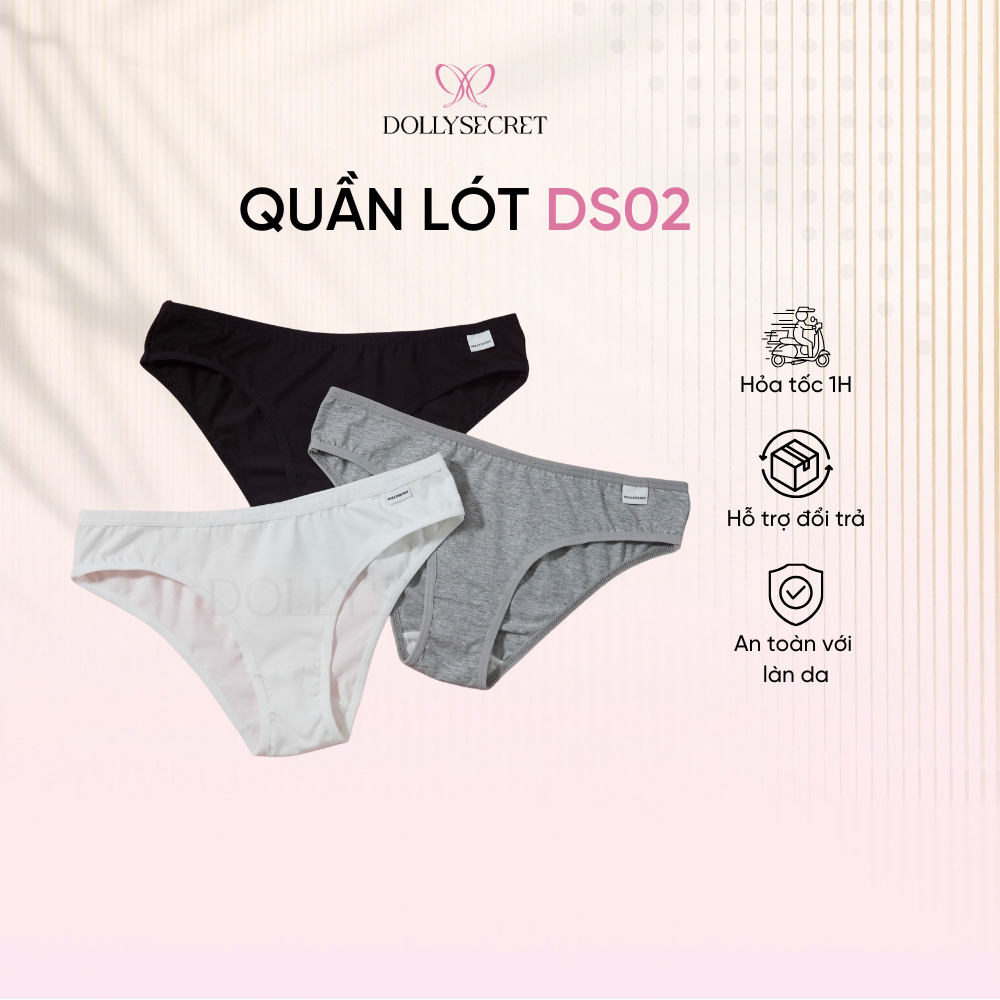 Quần Lót Cotton Kháng Khuẩn DOLLY SECRET Quần Lót Nữ 3 Màu Basic DS02