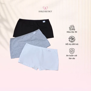 Quần chip đùi cotton siêu mềm mại thoáng mát DOLLY SECRET OFFICIAL. Quần boxer quần bảo hộ mặc trong váy DS08