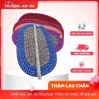 Thảm Lau Chân Dạng Quấn Hình Oval Kích Thước 38 x 57cm (Thảm To)  - Trường An VN