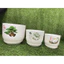 Chậu nhựa tròn kèm đĩa giả sứ cao cấp in hình trang trí, trồng cây