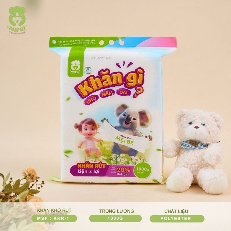 Khăn Vải Khô Mipbi Chính Hãng – Khăn Khô Đa Năng Cho Bé, Khăn Lau Mặt, Thay Khăn Ướt An Toàn
