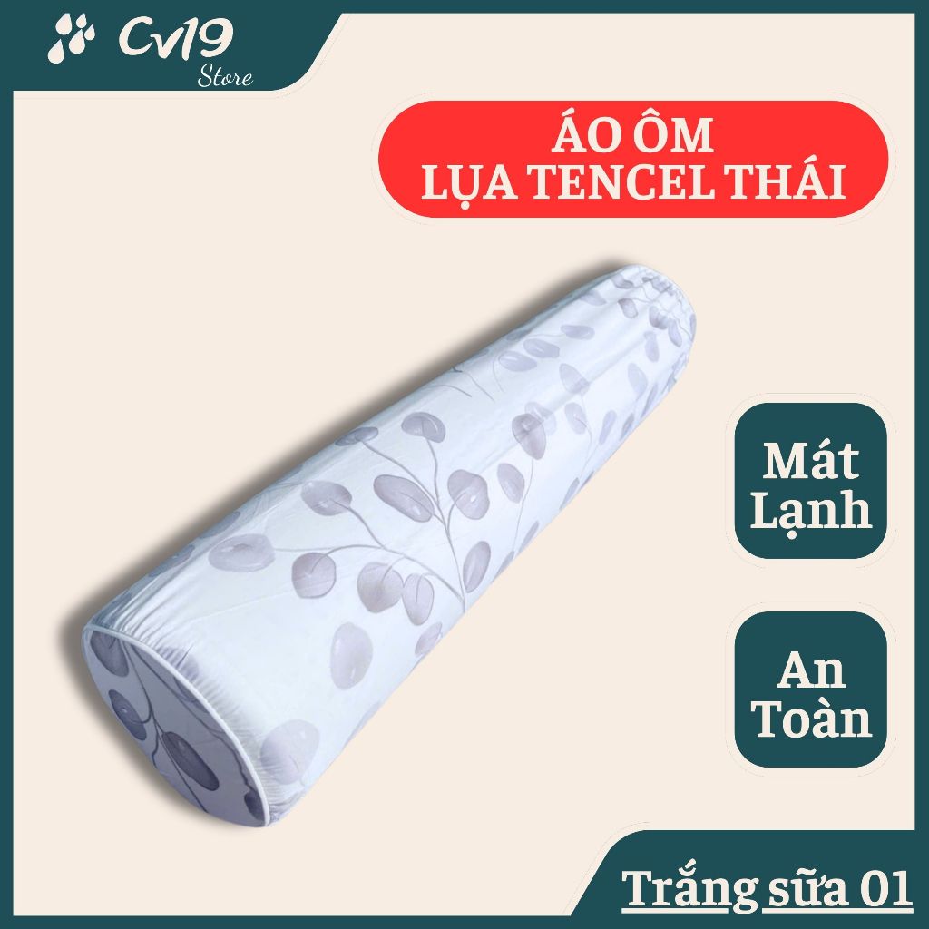 LỤA TENCEL THÁI - Áo gối ôm khóa kéo cỡ 35x100, áo gối ôm cao su non, áo gối ôm lụa thái, mát lạnh