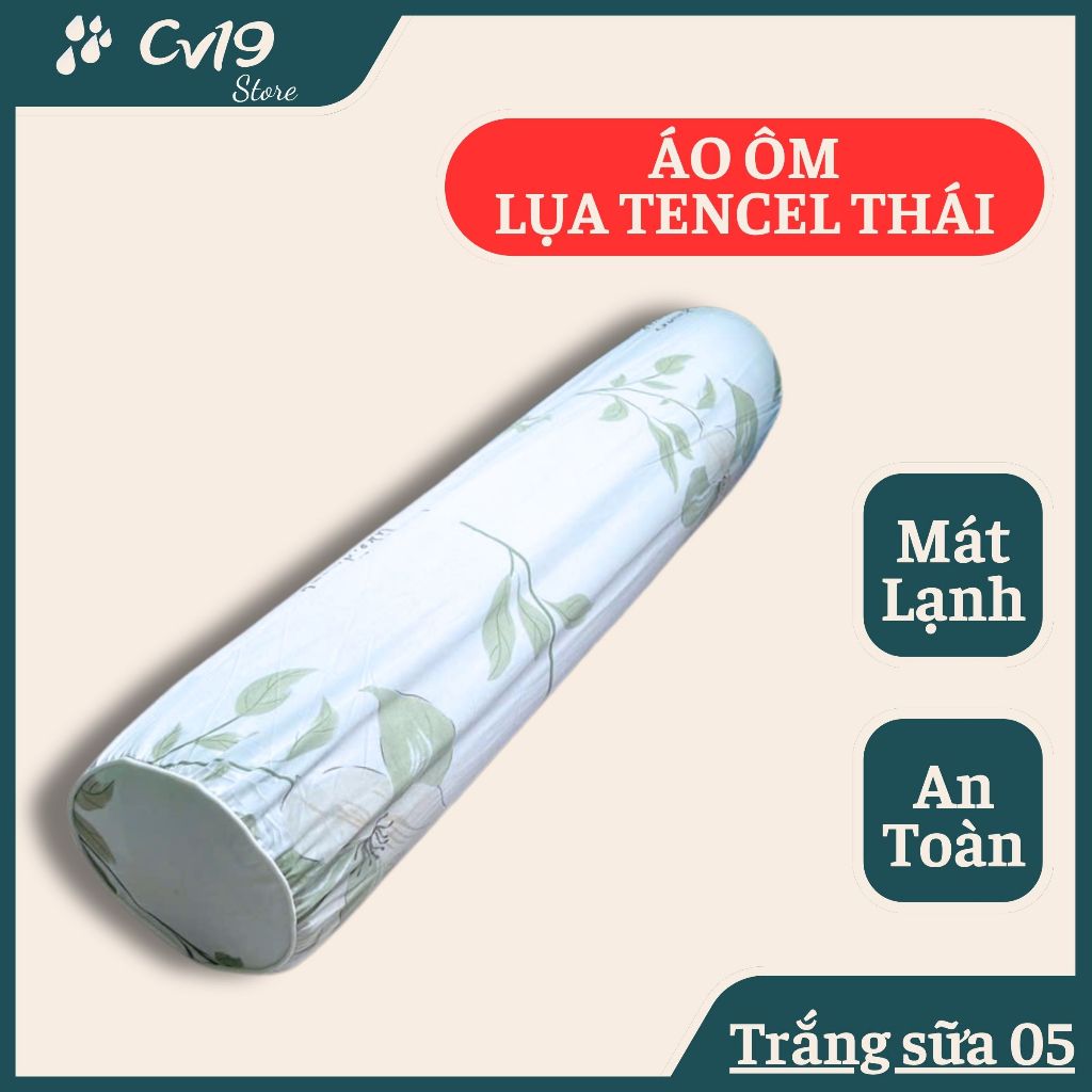 LỤA TENCEL THÁI - Áo gối ôm khóa kéo cỡ 35x100, áo gối ôm cao su non, áo gối ôm lụa thái, mát lạnh