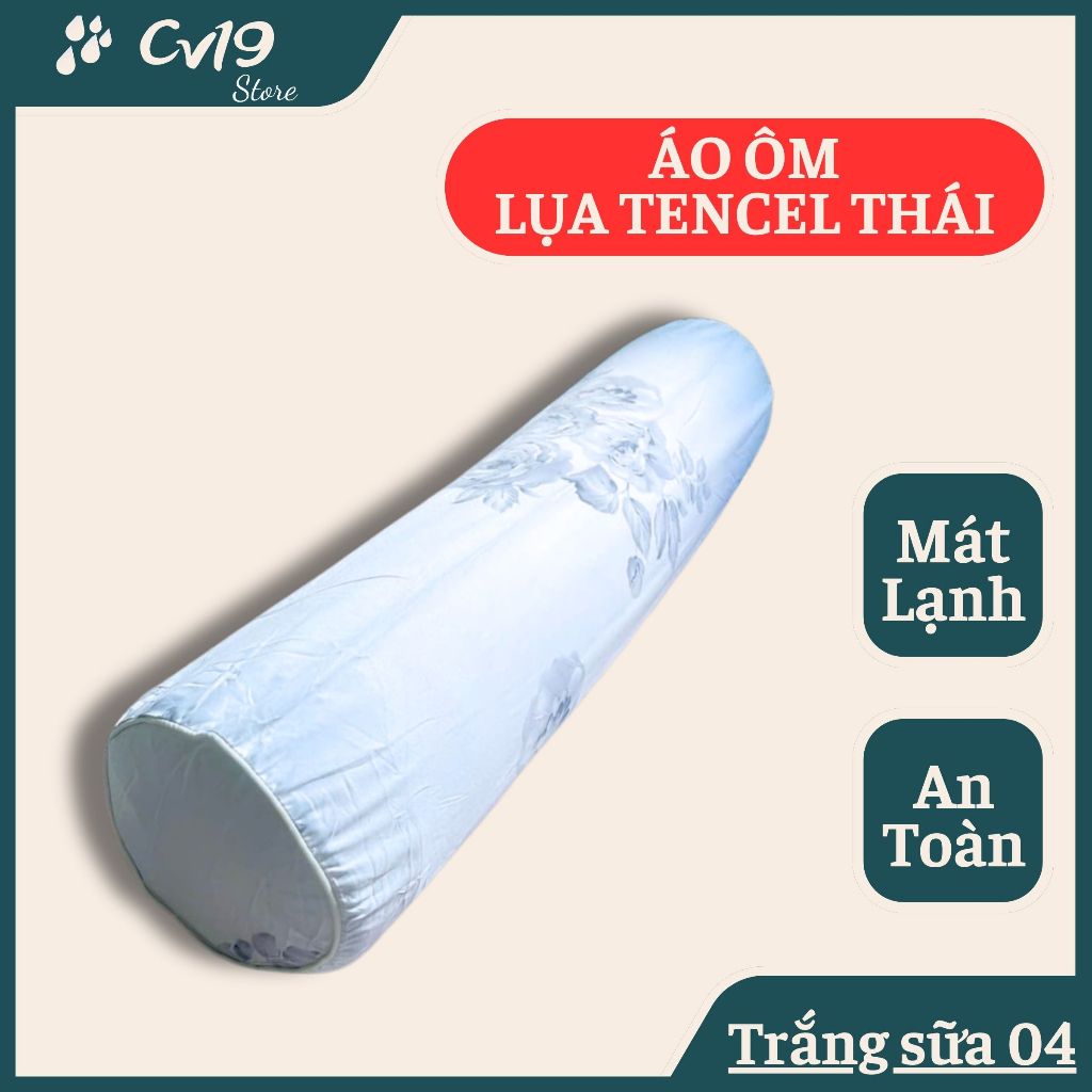 LỤA TENCEL THÁI - Áo gối ôm khóa kéo cỡ 35x100, áo gối ôm cao su non, áo gối ôm lụa thái, mát lạnh