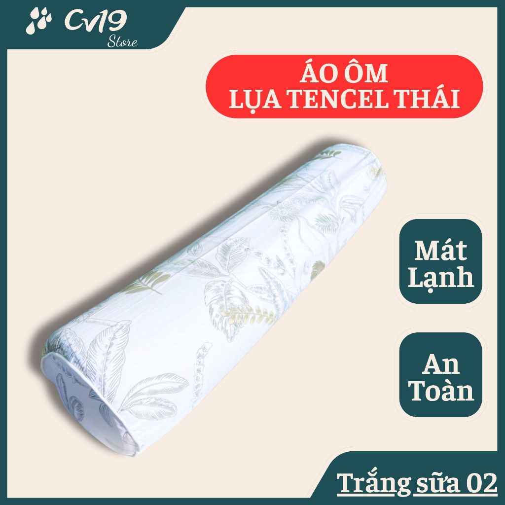 LỤA TENCEL THÁI - Áo gối ôm khóa kéo cỡ 35x100, áo gối ôm cao su non, áo gối ôm lụa thái, mát lạnh