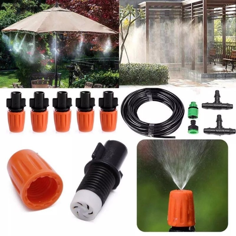 Bộ Kít phun sương tưới cây 20 béc đơn cam (Khớp ren vặn 21 27mm)