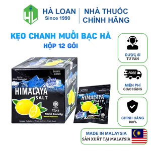 Kẹo chanh muối Himalaya bạc hà - bổ sung dinh dưỡng, năng lượng và vitamin C (Hộp 12 gói x 6 viên)