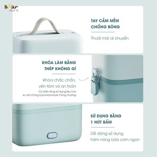 ( HCM HỎA TỐC 2H ) Hộp Cơm Điện Bear SB-HC12L Dung Tích 1.2L, Phân Chia 2 Tầng Thuận Tiện, Thiết Kế Nhỏ Gọn, Đa Đăng