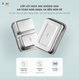 ( HCM HỎA TỐC 2H ) Hộp Cơm Điện Bear SB-HC12L Dung Tích 1.2L, Phân Chia 2 Tầng Thuận Tiện, Thiết Kế Nhỏ Gọn, Đa Đăng