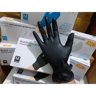 Hộp bao tay không bột màu đen dùng làm nail , spa - bao tay y tế