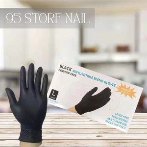 Hộp bao tay không bột màu đen dùng làm nail , spa - bao tay y tế