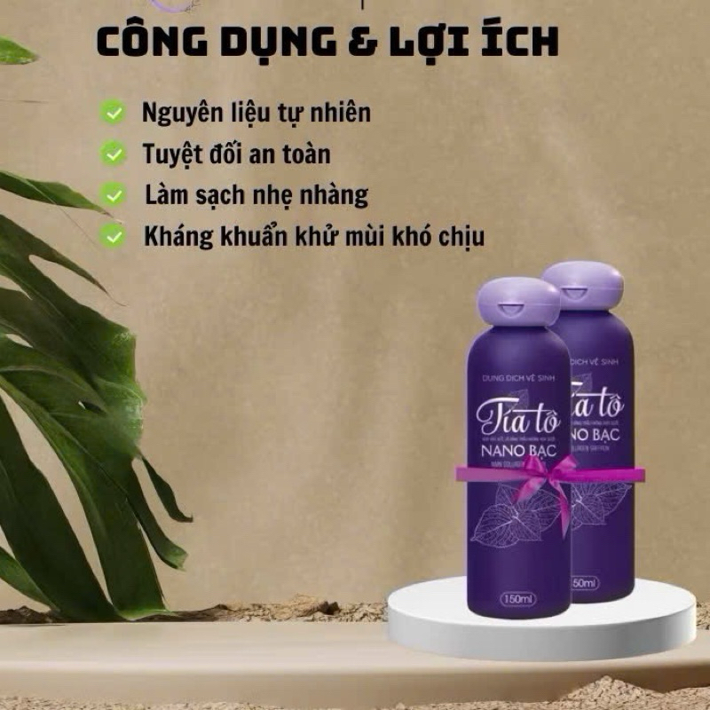 Combo 2 Chai Dung Dịch Vệ Sinh Tía Tô NANO BẠC  Làm Sạch Ngăn Ngừa Viêm Nhiễm, Làm thơm vùng kín