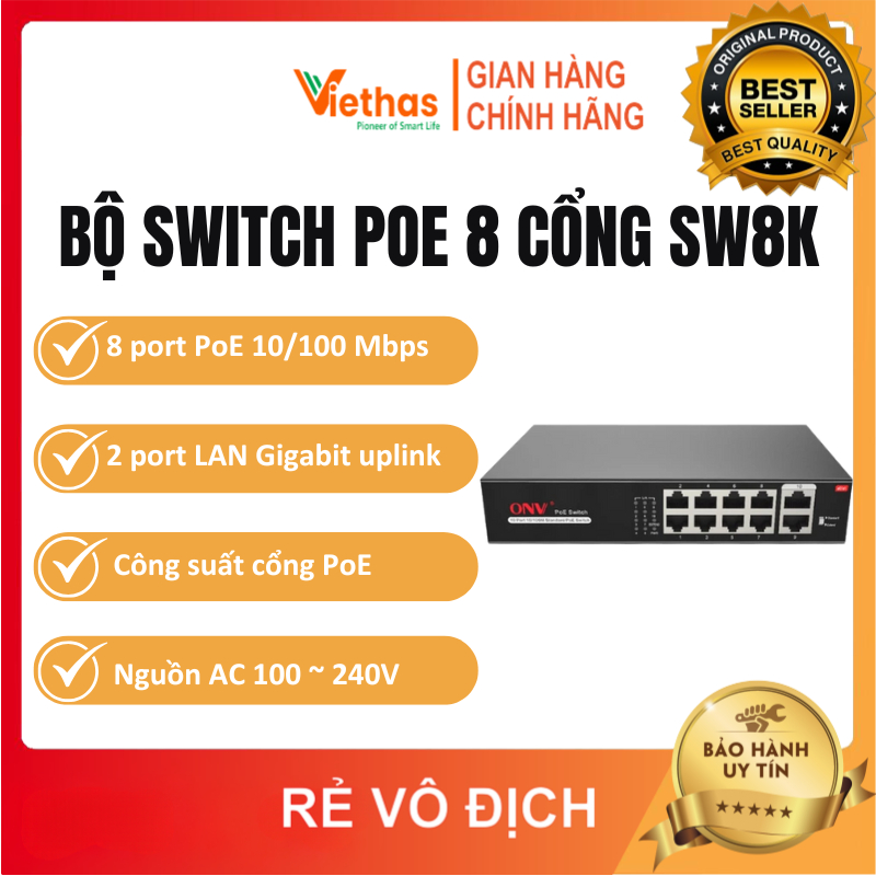 Bộ Switch Poe 8 cổng Smart Switch SW8K-POE | Shopee Việt Nam