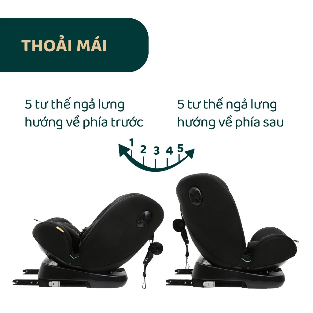 Ghế ngồi ô tô từ sơ sinh Chicco Unico Evo Air xoay 360˚ ISOFIX- Màu Đen