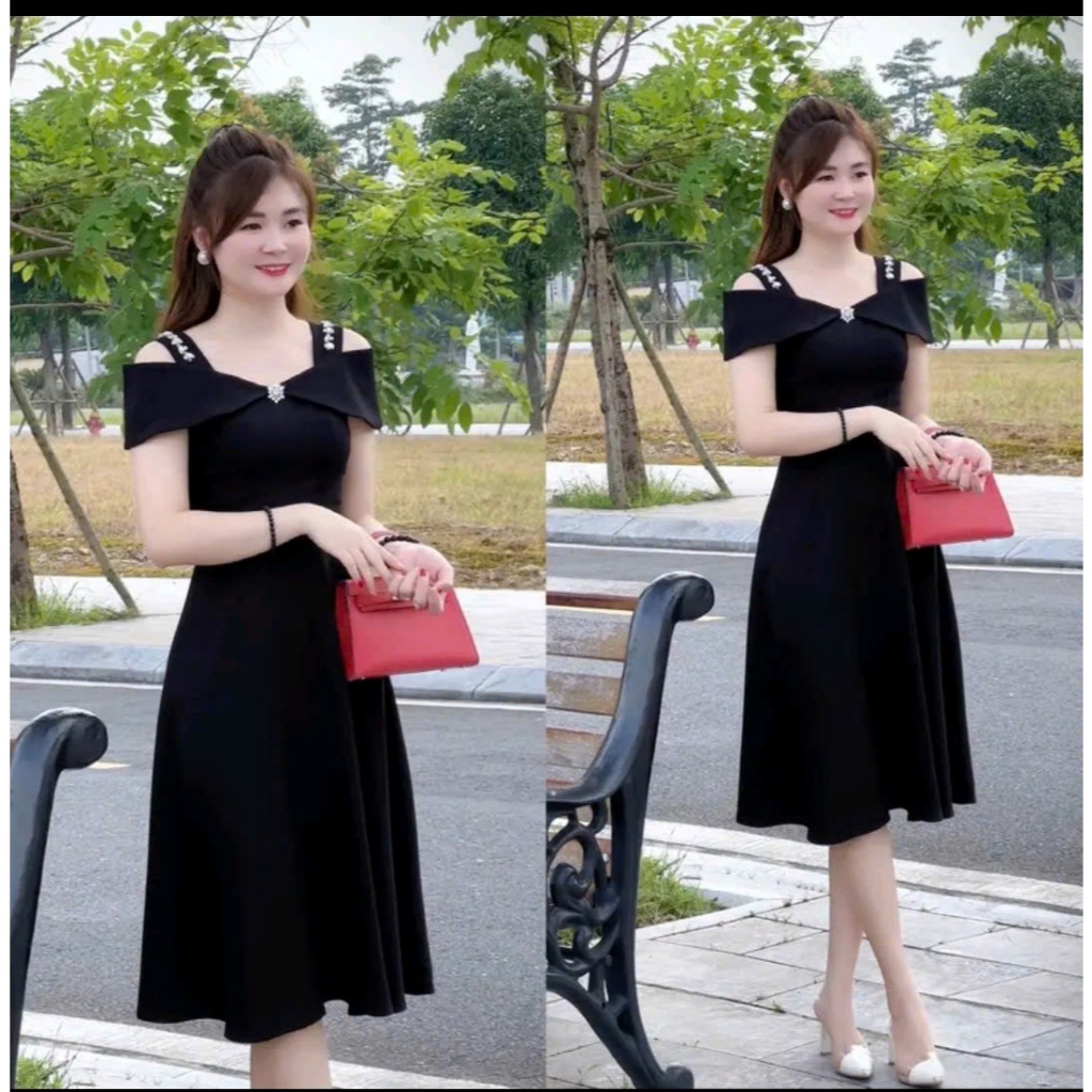 Đầm Nữ Thiết Kế Dây Đính Đá Lấp Lánh Xinh Xắn Thời Trang Nữ Tính Mới