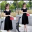 Đầm COTTON Lạnh Xòe Đính Đá 2 Bên Dây Viền Giữa Thanh Lịch Nữ Tính