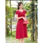 Đầm COTTON Lạnh Xòe Đính Đá 2 Bên Dây Viền Giữa Thanh Lịch Nữ Tính