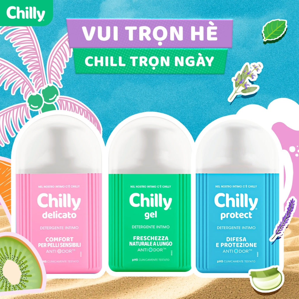 Ảnh Dung dịch vệ sinh phụ nữ Chilly làm sạch diu nhẹ, chiết xuất bạc hà ngừa vi khuẩn, ngăn mùi hiệu quả 200ml 1