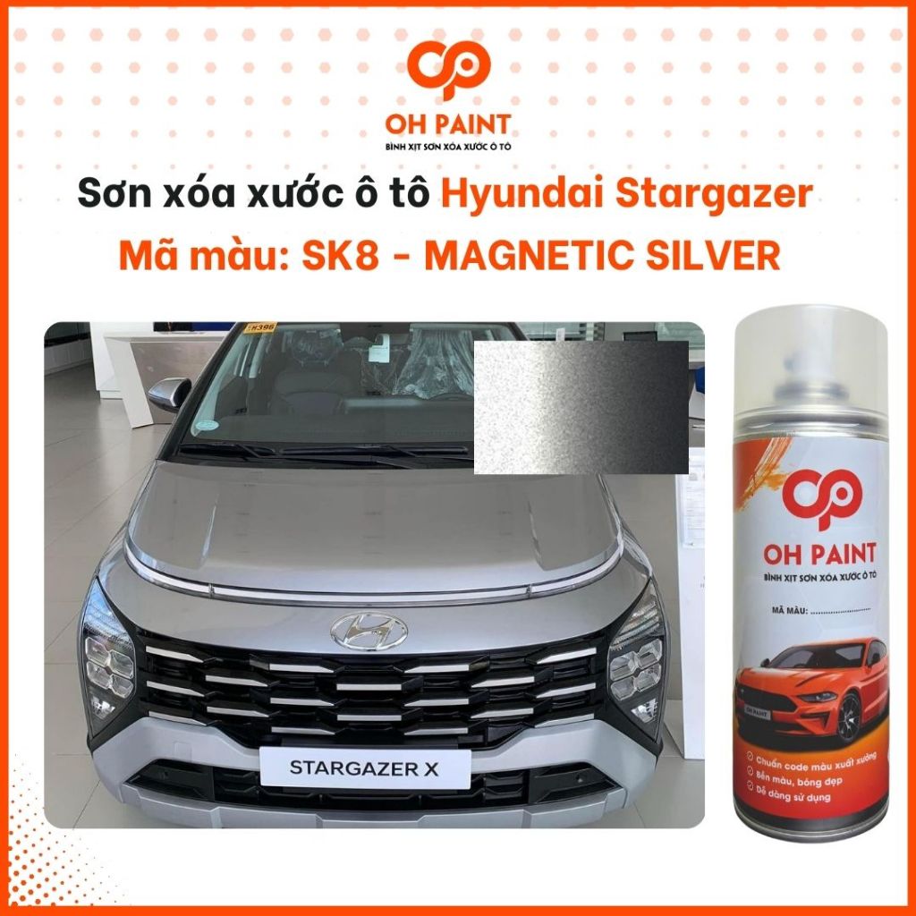 Sơn xịt xóa xước ô tô Hyundai Stargazer mã màu SK8 - Magnetic
