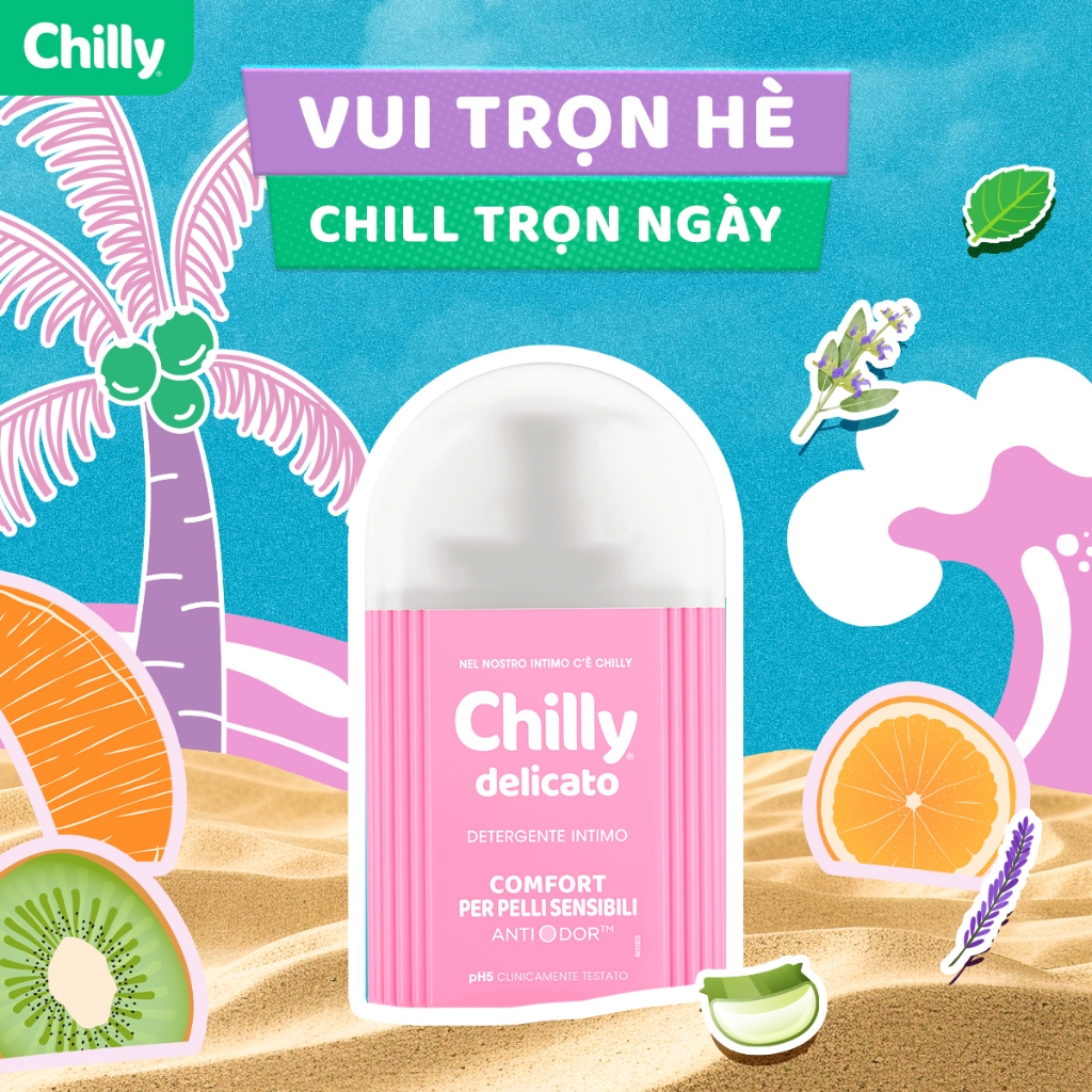 Ảnh Dung dịch vệ sinh phụ nữ Chilly Delicato chiết xuất lô hội dưỡng mềm mại, sạch dịu 1