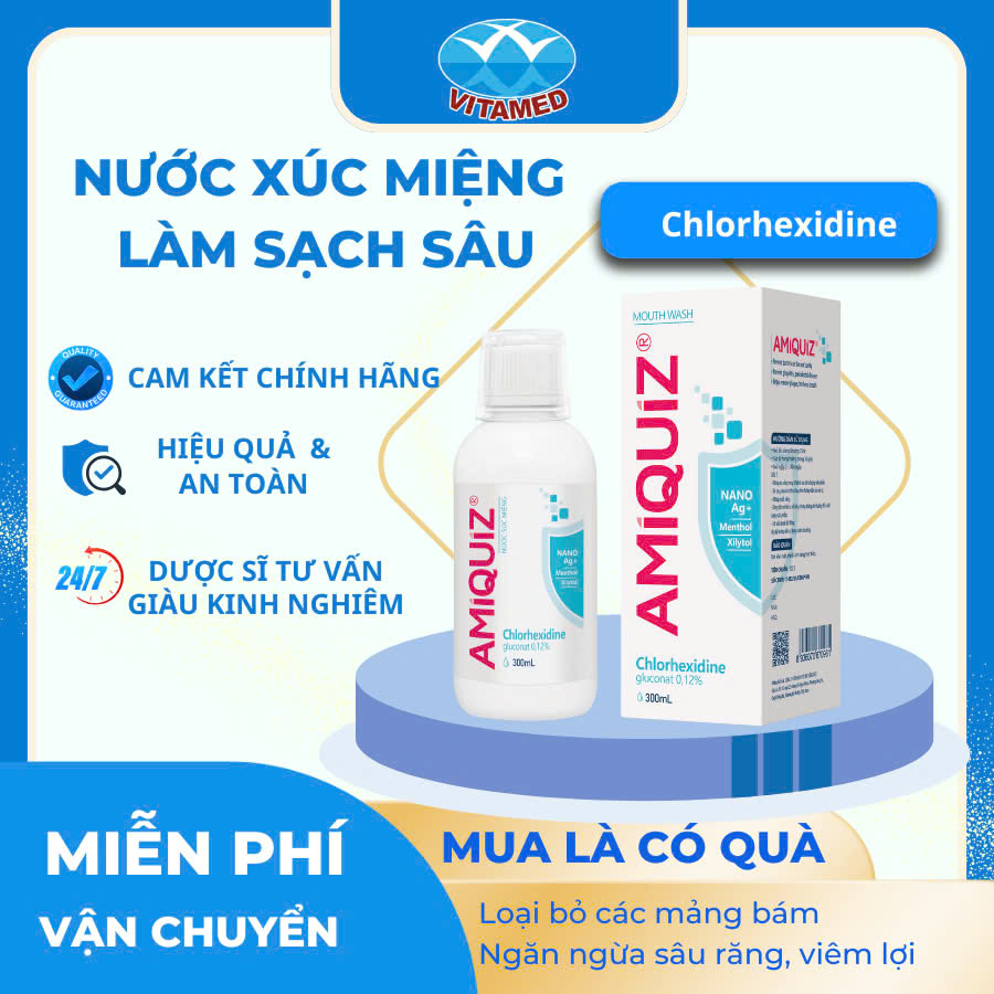 Amiquiz 300ml - Nước Súc Miệng Làm Sạch Răng, Miệng Và Lợi Cho Gia Đình