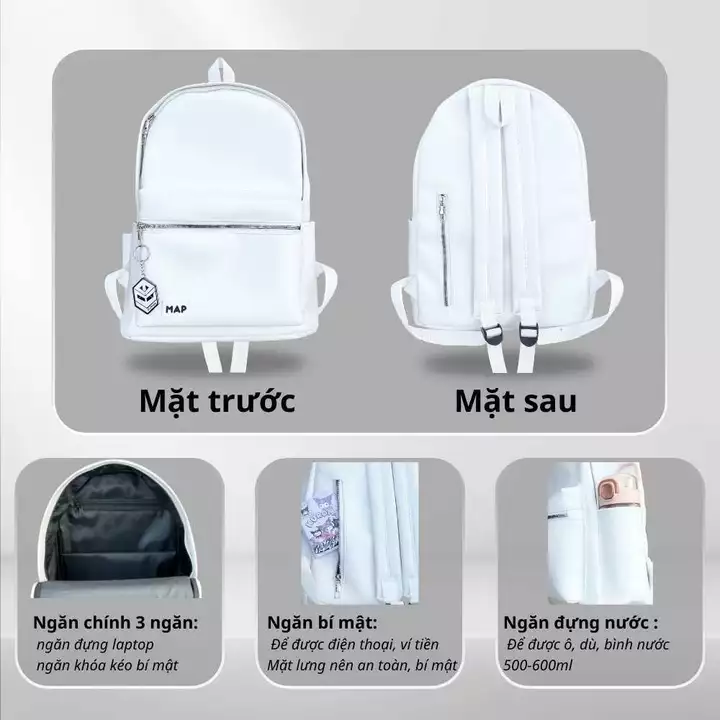 Women's Elegant PU Leather Backpack – Fits Laptop, Water-Resistant, for School · BL25 – 7